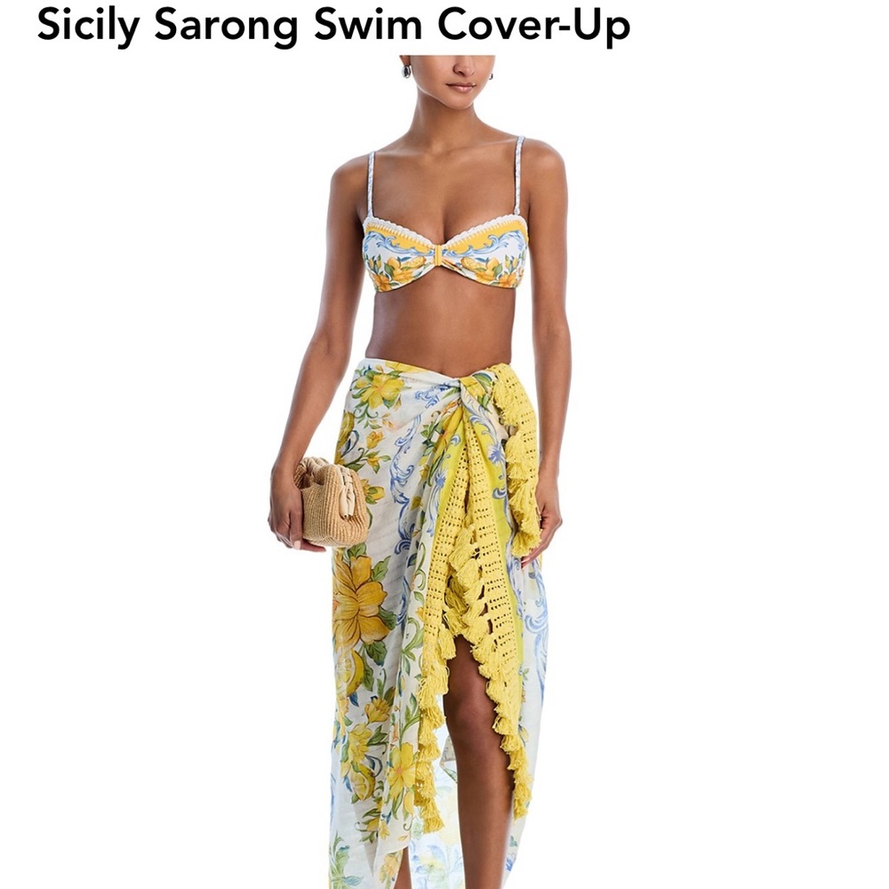 FARM Rio Yellow Floral Sarong Cover-Up